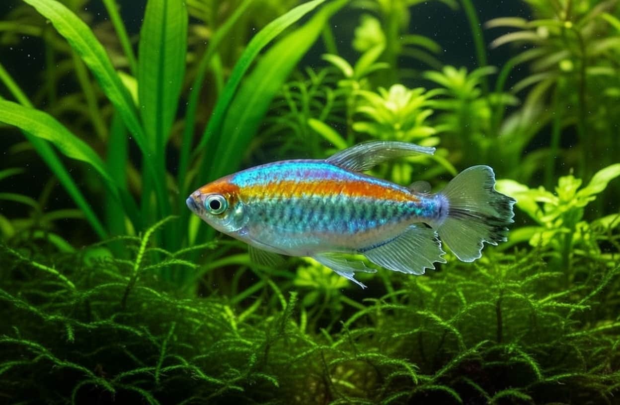 Congo tetra with iridescent shimmer